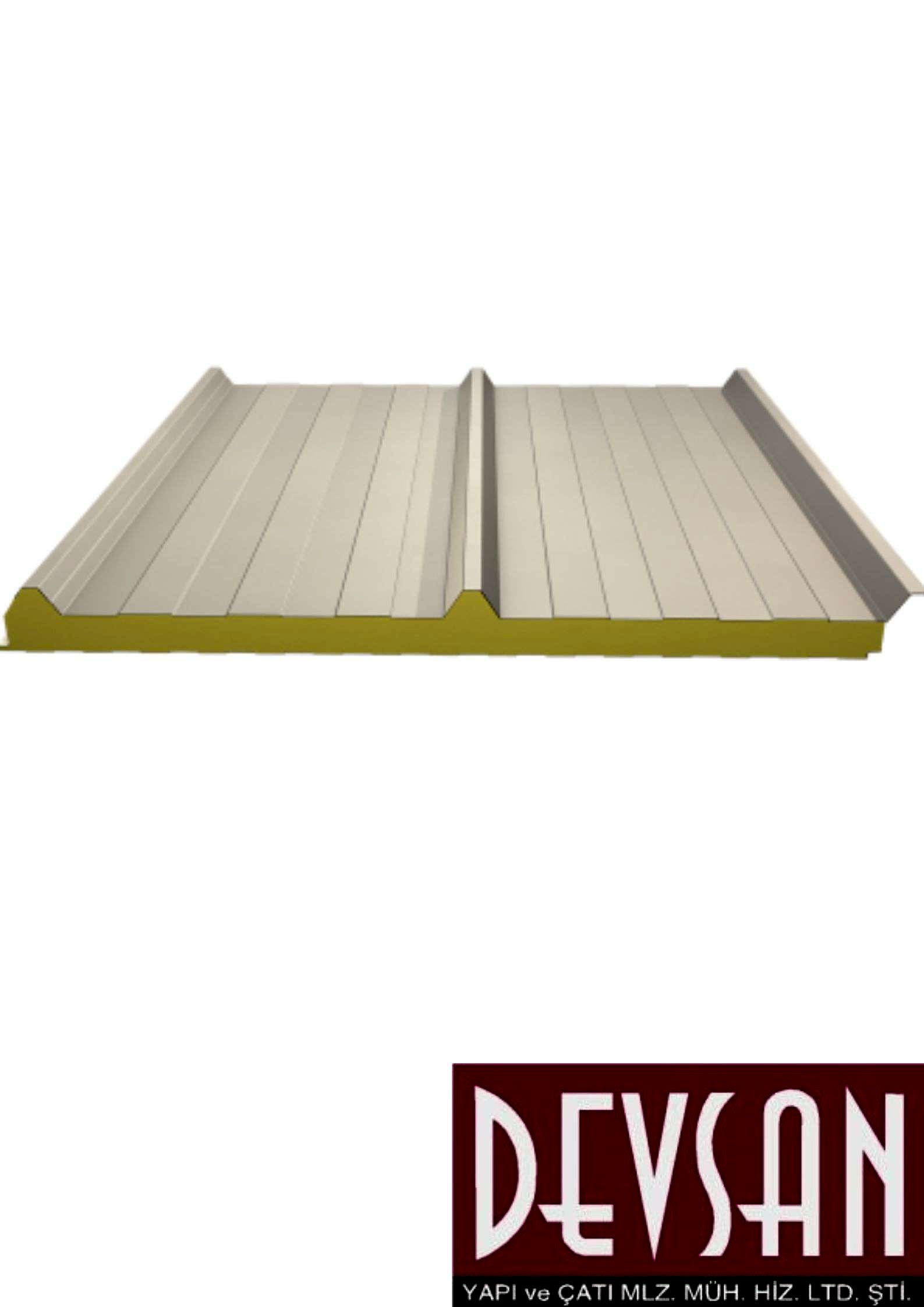Sandvic Çatı Paneli 3 Hadve 40mm. Ral9002